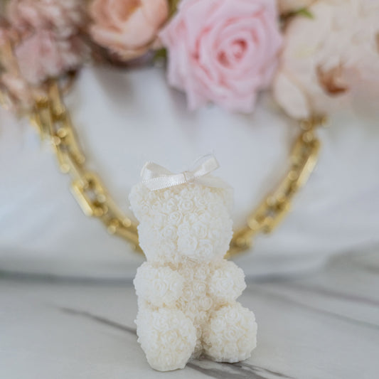 Flower Teddy Bear Candle